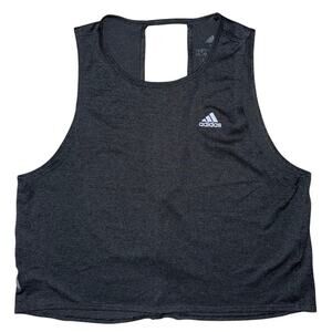 adidas running aeroready womens tank top cropped black striped small athletic